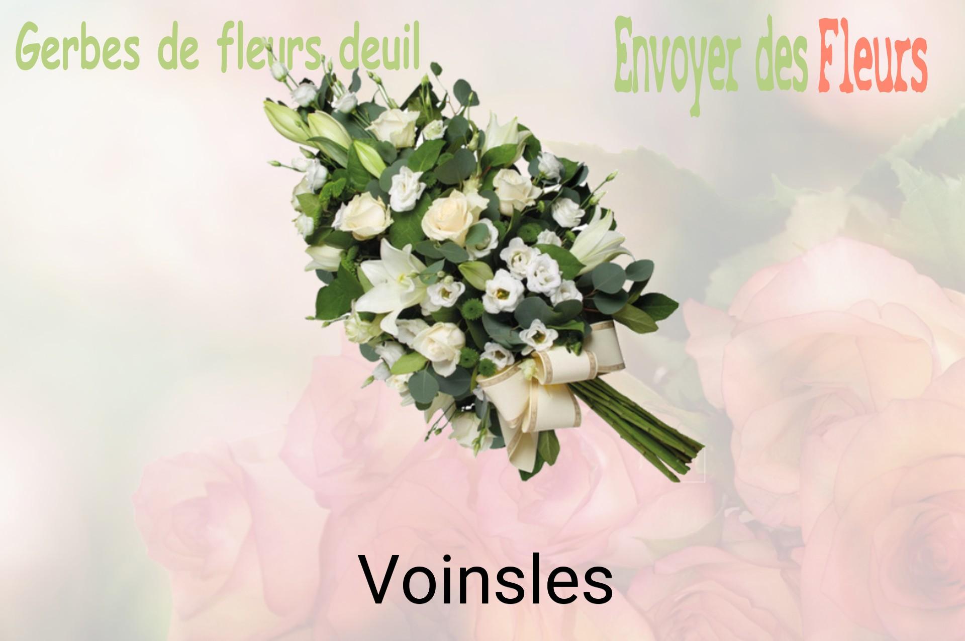 Gerbe de fleurs de deuil livrée à Voinsles